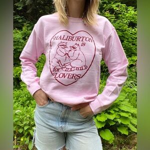 Mixtape By Heidi | Haliburton is for Lovers Unisex Crewneck Sweater | Pink | S